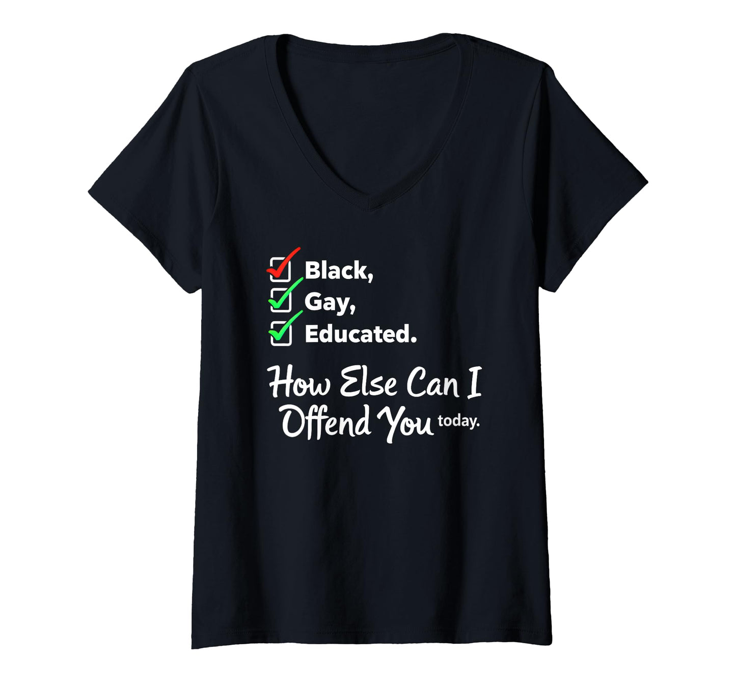 180g cotton round neck single side printed t-shirt, women's black gay well educated humorous LGBTQ pride v-neck t-shirt, casual t-shirts for men and women, perfect t-shirt for holiday gift, Christmas gift, 2025 gift, New Year gift