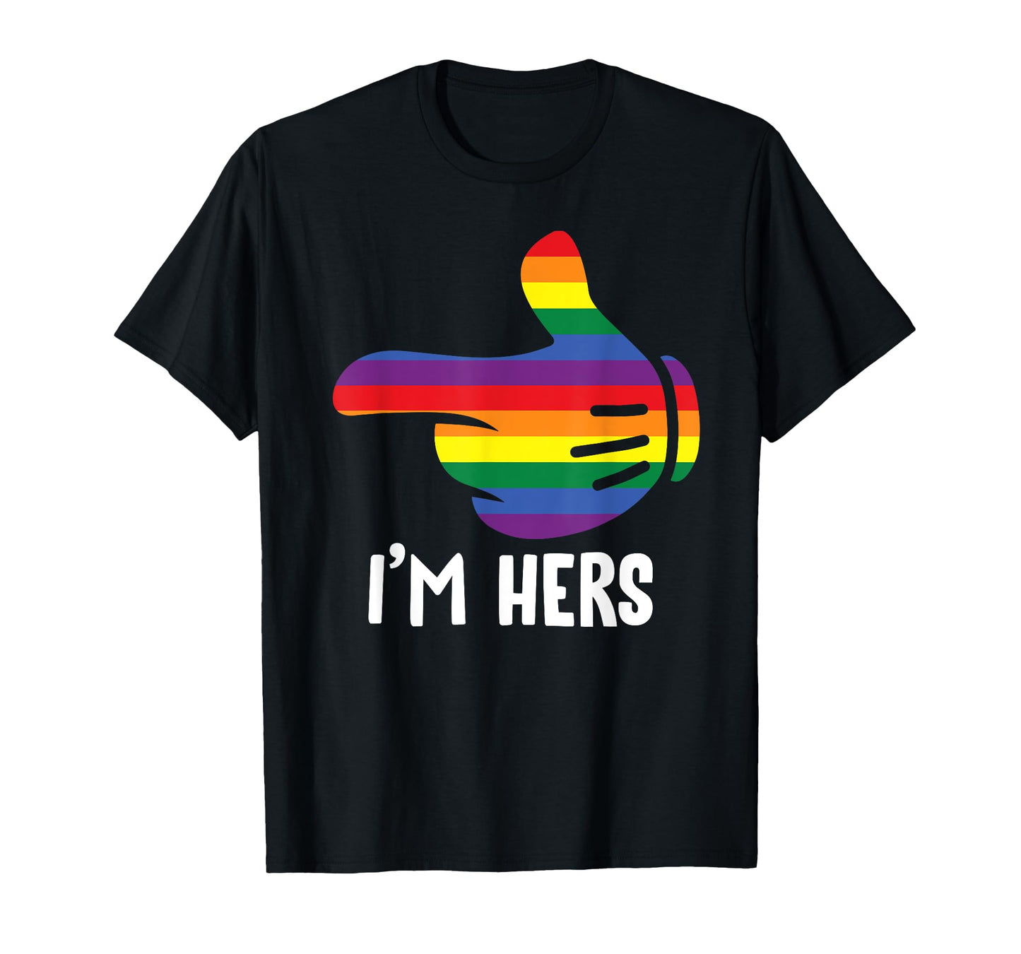 180g cotton round neck single side printed t-shirt, I am her rainbow lesbian couple funny LGBT pride matching t-shirts, casual t-shirts for men and women, perfect t-shirt for holiday gift, Christmas gift, 2025 gift, New Year gift
