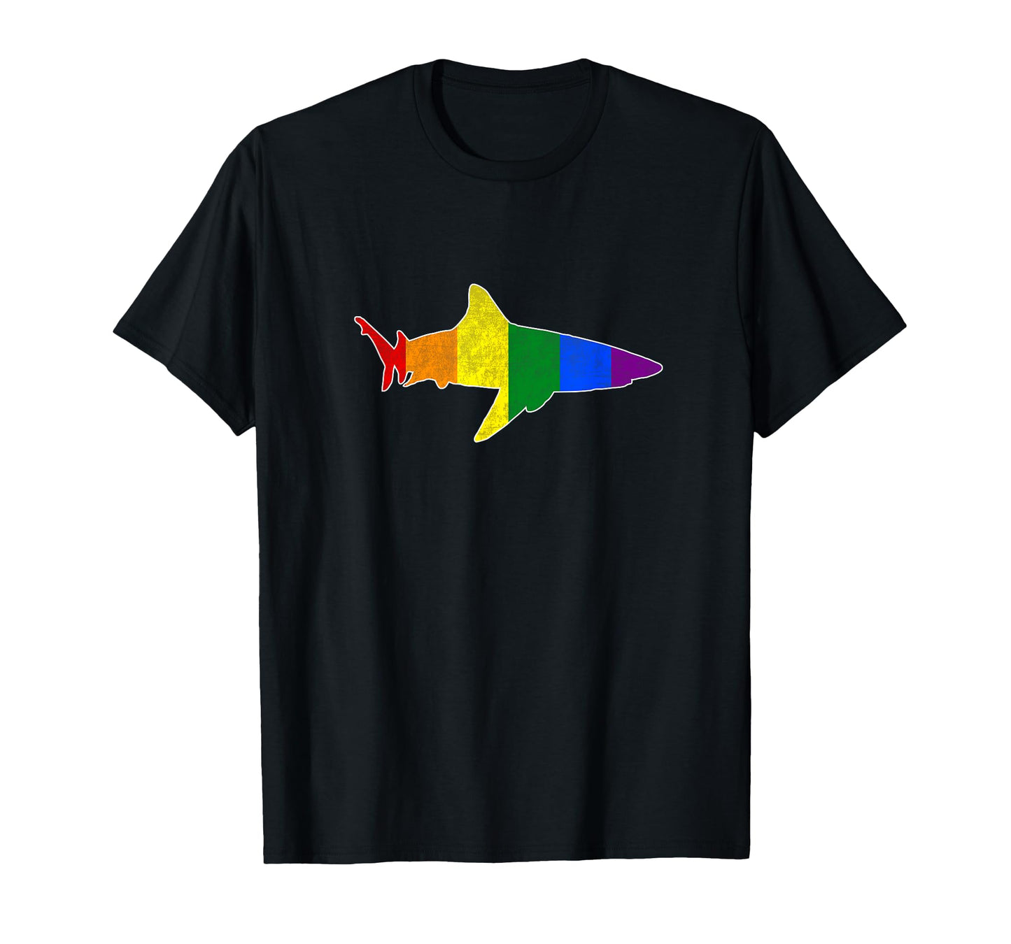 180g pure cotton round neck single side printed T-shirt, LGBT rainbow pride gay shark T-shirt, casual T-shirt for men and women, perfect T-shirt for holiday gifts, Christmas gifts, 2025 gifts, New Year gifts