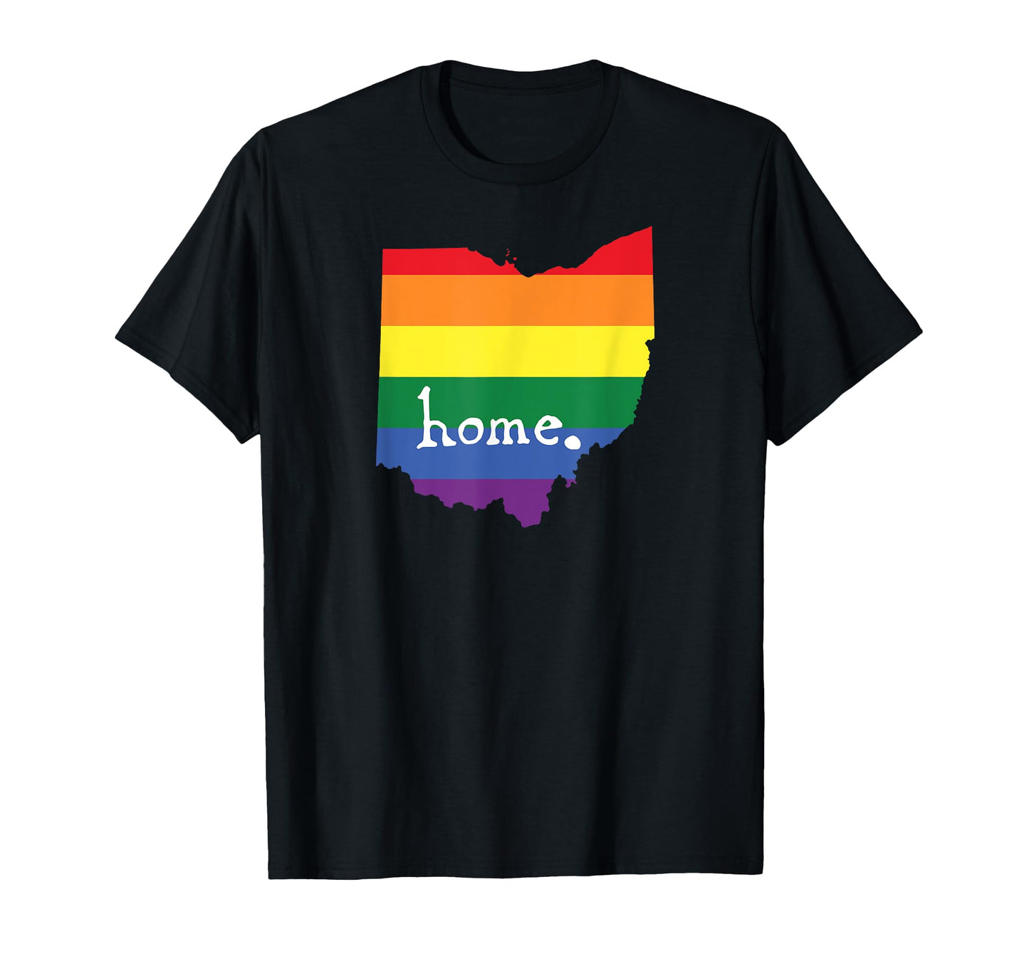 180g pure cotton round neck single side printed T-shirt, Ohio Gay Pride Festival - LGBT Rainbow Hometown T-shirt, casual T-shirts for men and women, perfect T-shirt for holiday gifts, Christmas gifts, 2025 gifts, New Year gifts