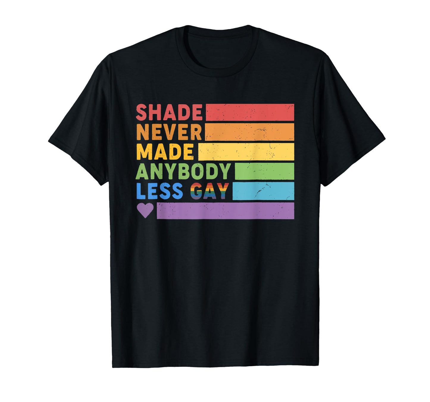 180g pure cotton round neck single side printed T-shirt, Shade Never Made Anybody Less Gay T-shirt, casual T-shirt for men and women, perfect T-shirt for holiday gifts, Christmas gifts, 2025 gifts, New Year gifts