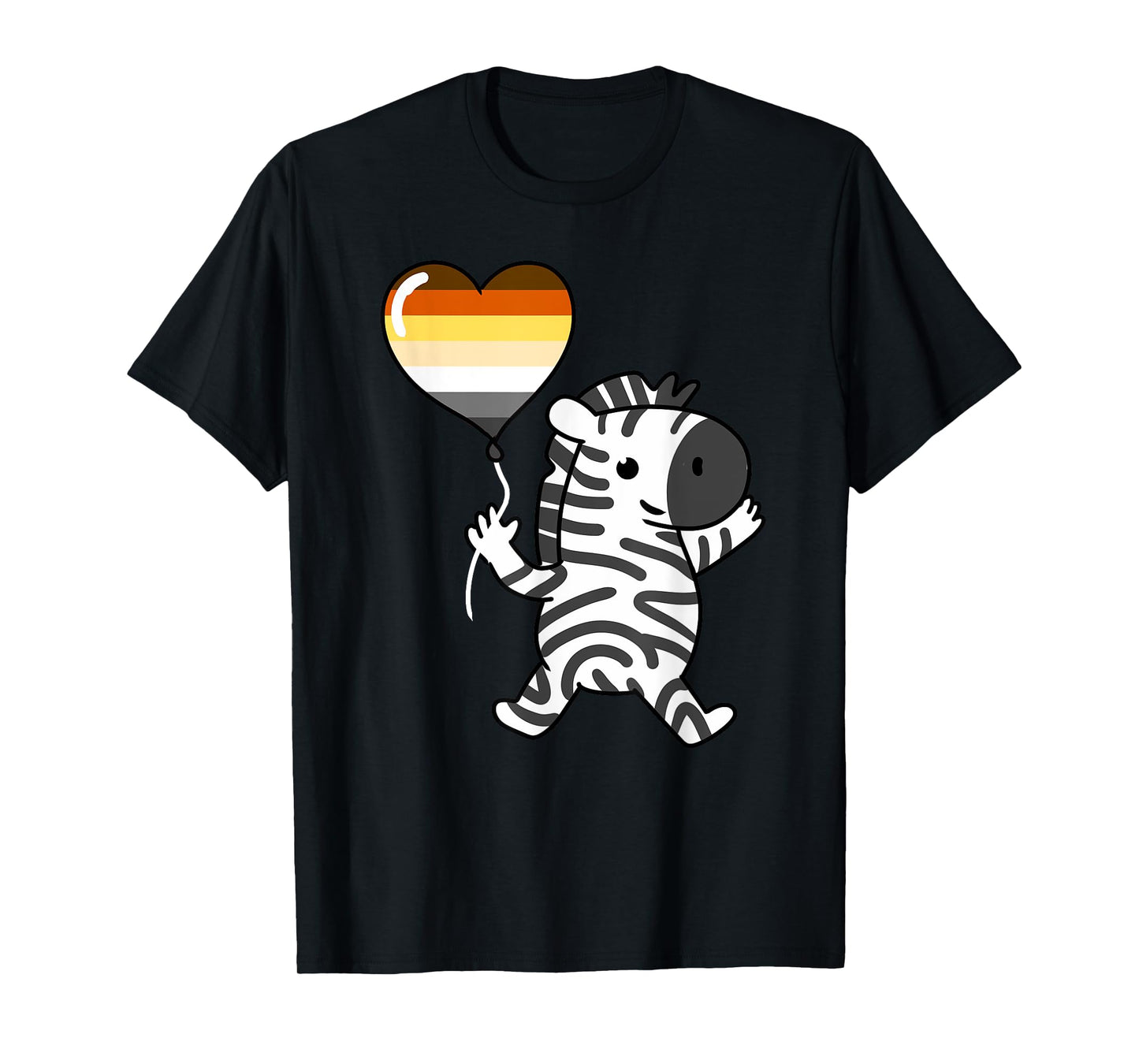 180g pure cotton round neck single-sided printed T-shirt, zebra heart-shaped balloon gay bear T-shirt, casual T-shirt suitable for men and women, perfect T-shirt for holiday gifts, Christmas gifts, 2025 gifts, New Year gifts