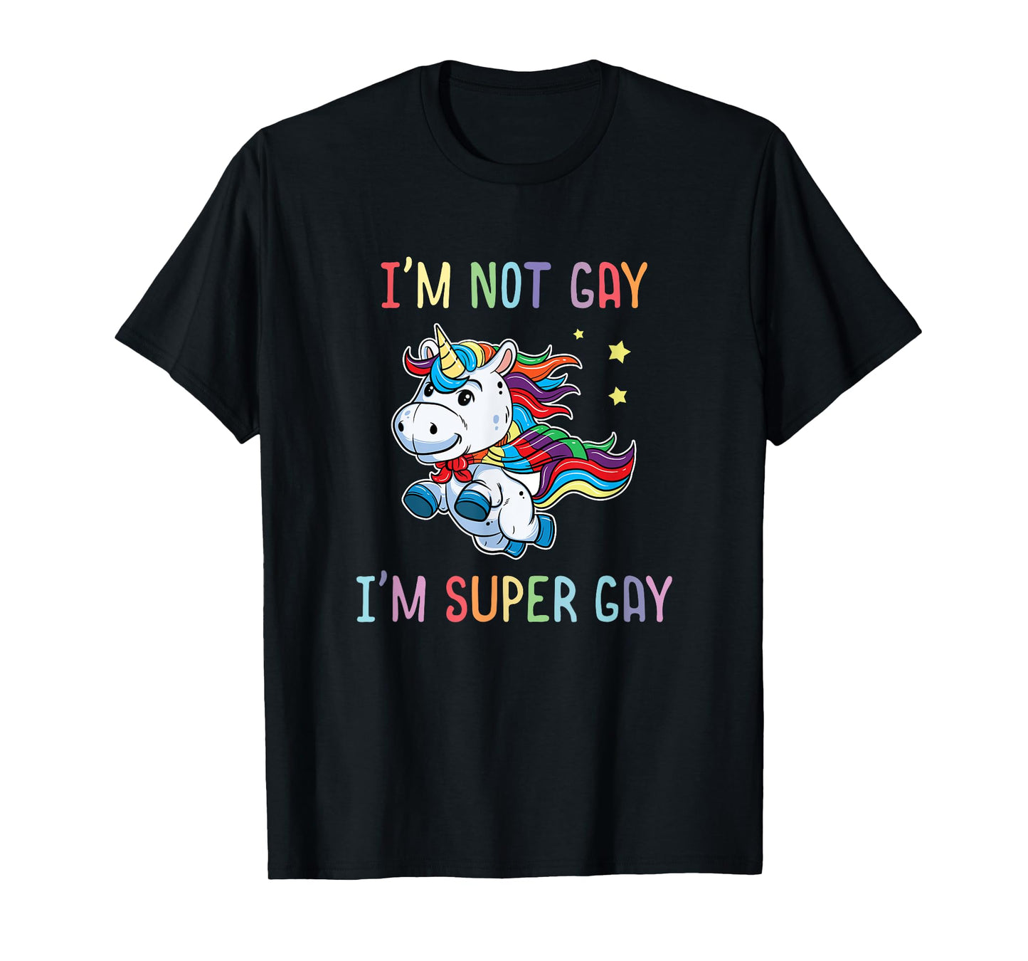 180g pure cotton round neck single side printed t-shirt, I am not gay, I am super gay proud LGBT unicorn t-shirt, casual t-shirt for men and women, perfect t-shirt for holiday gift, Christmas gift, 2025 gift, New Year gift