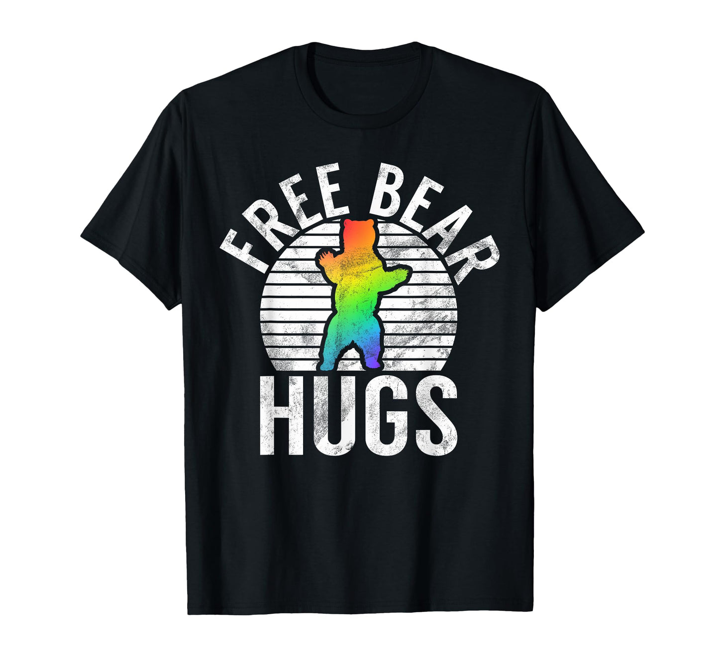 180g pure cotton round neck single side printed T-shirt, free bear hug funny gay T-shirt, casual T-shirt for men and women, perfect T-shirt for holiday gifts, Christmas gifts, 2025 gifts, New Year gifts