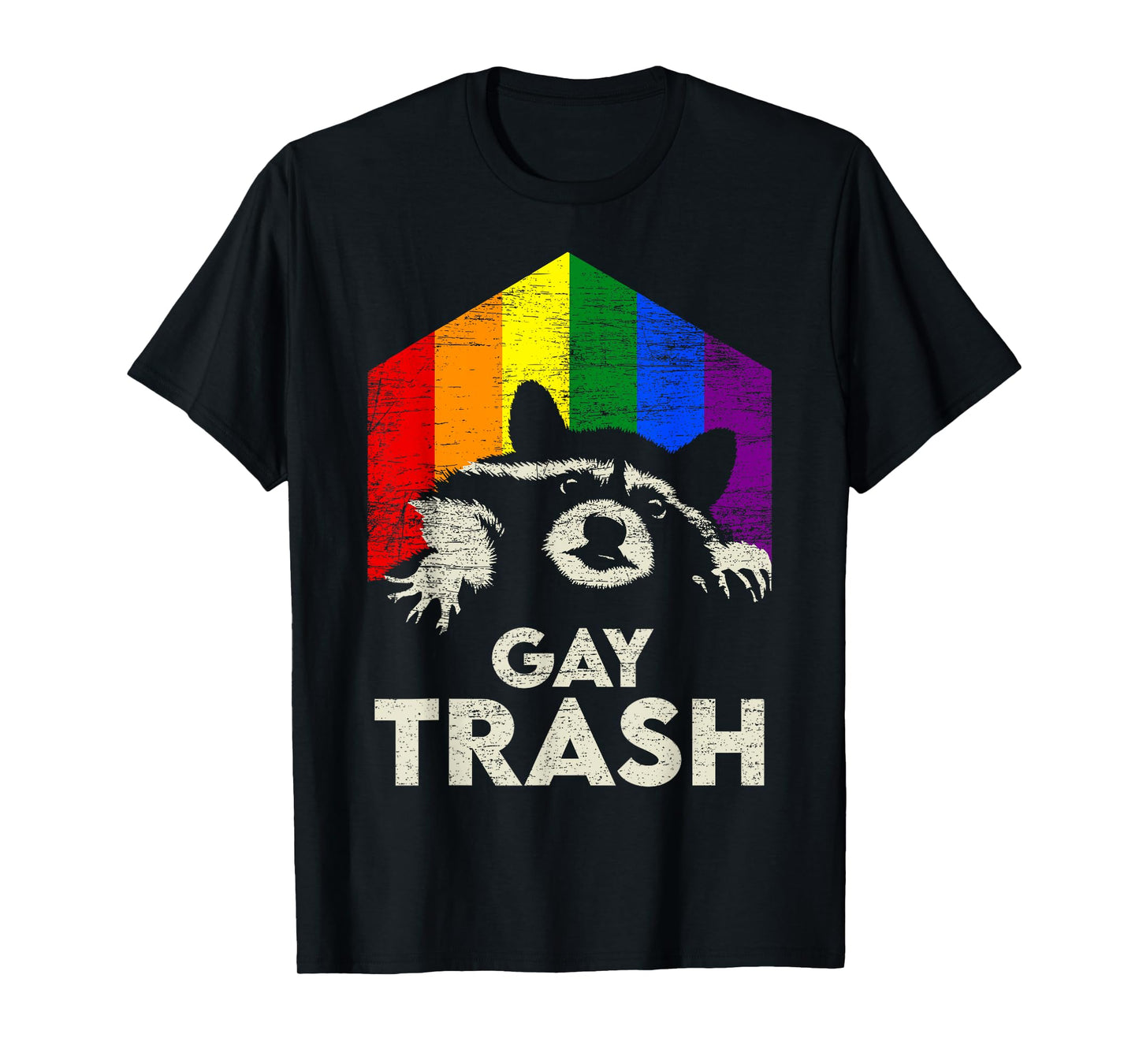 180g pure cotton round neck single side printed T-shirt, gay grunge shirt raccoon LGBT rainbow gay pride month retro T-shirt, casual T-shirts for men and women, perfect T-shirt for holiday gifts, Christmas gifts, 2025 gifts, New Year gifts