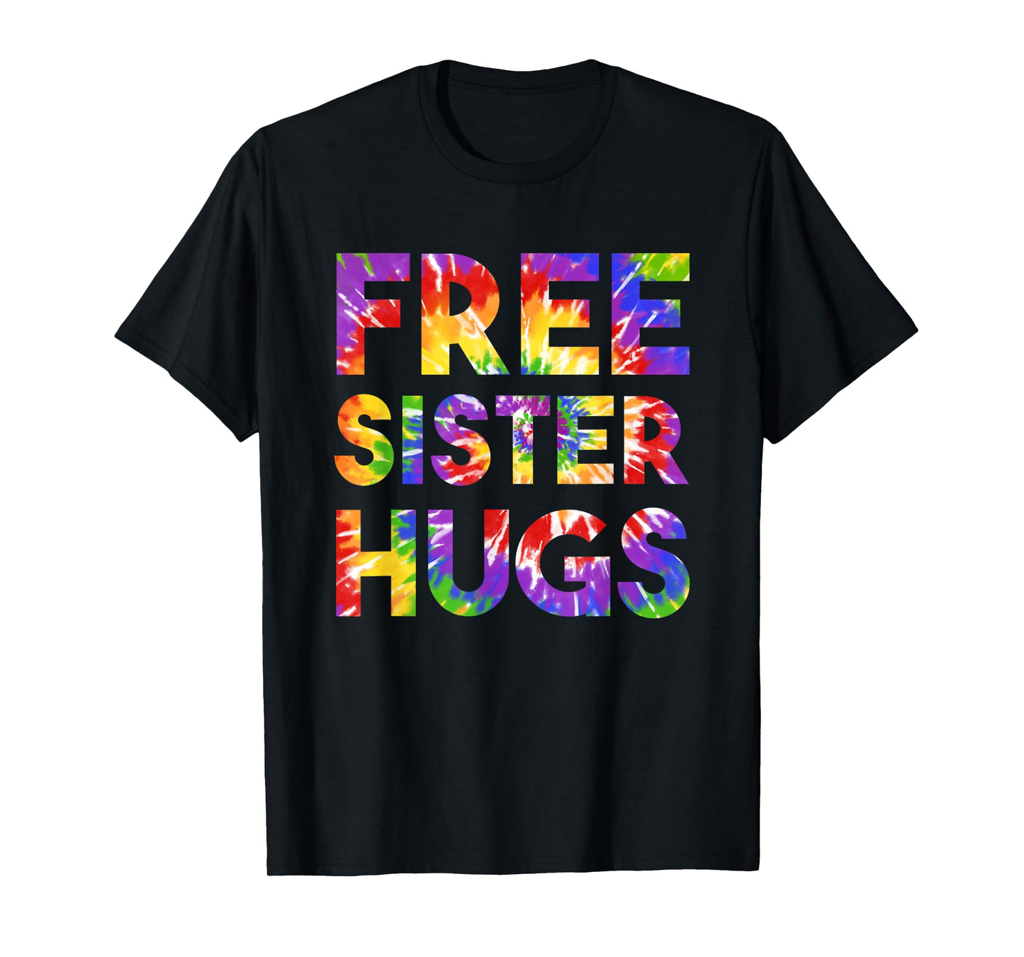 180g pure cotton round neck single side printed T-shirt, free sister hug coming out gay pride LGBTQ East West pride ally T-shirt, casual T-shirt for men and women, perfect T-shirt for holiday gifts, Christmas gifts, 2025 gifts, New Year gifts