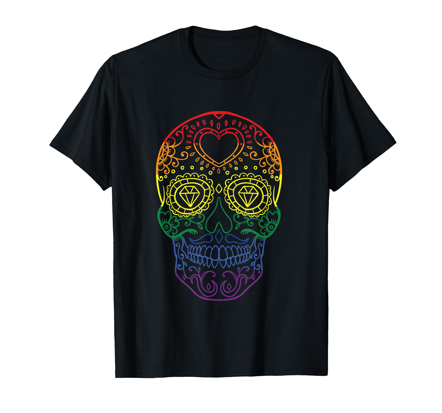 180g pure cotton round neck single side printed t-shirt, Halloween gay pride skull LGBT t-shirt, casual t-shirt for men and women, perfect t-shirt for holiday gift, Christmas gift, 2025 gift, New Year gift