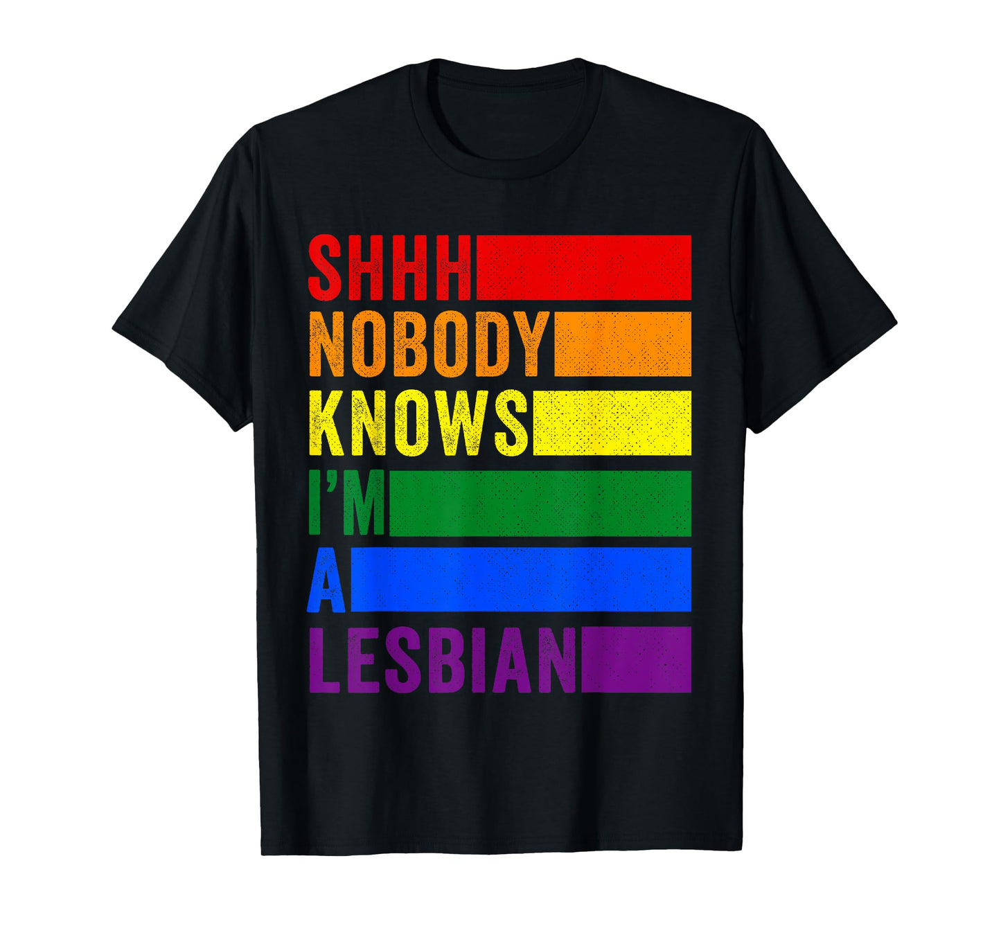 180g pure cotton round neck single-sided printed T-shirt, shh, no one knows I'm a lesbian LGBTQ gay pride T-shirt, casual T-shirt for men and women, perfect T-shirt for holiday gifts, Christmas gifts, 2025 gifts, New Year gifts