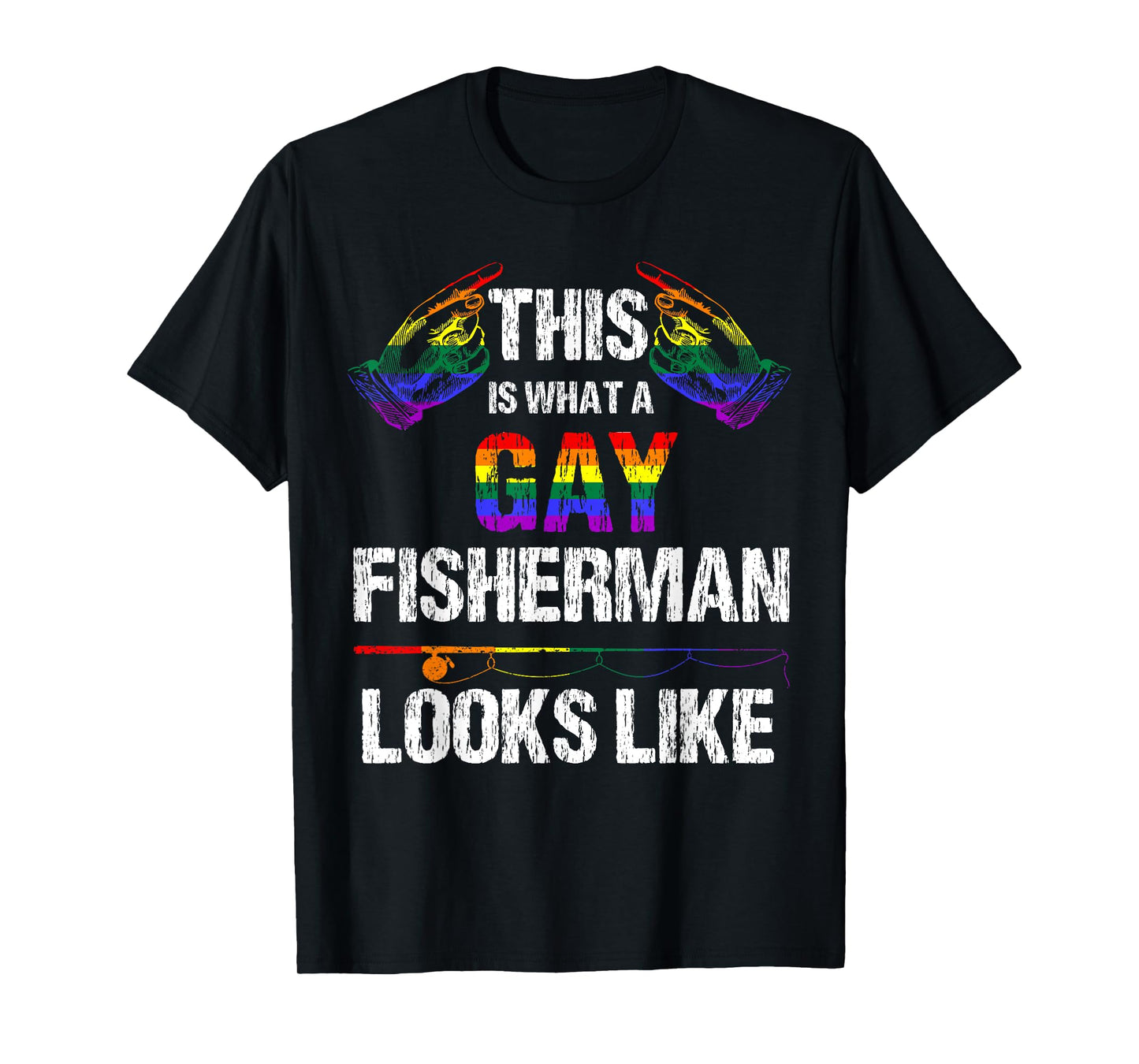 180g pure cotton round neck single side printed T-shirt, this is what a gay fisherman looks like LGBT pride T-shirt, casual T-shirt for men and women, perfect T-shirt for holiday gifts, Christmas gifts, 2025 gifts, New Year gifts