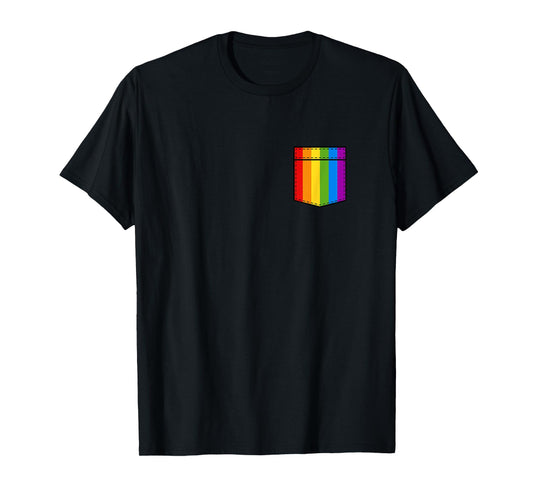 180g pure cotton round neck single side printed t-shirt, gay pride rainbow pocket t-shirt LGBT pride t-shirt, casual t-shirt for men and women, perfect t-shirt for holiday gift, Christmas gift, 2025 gift, New Year gift