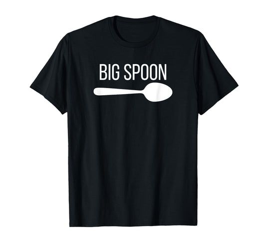 180g pure cotton round neck single side printed T-shirt, Little Spoon Big Spoon LGBT lesbian gay couple pun T-shirt, casual T-shirts for men and women, perfect T-shirt for holiday gifts, Christmas gifts, 2025 gifts, New Year gifts