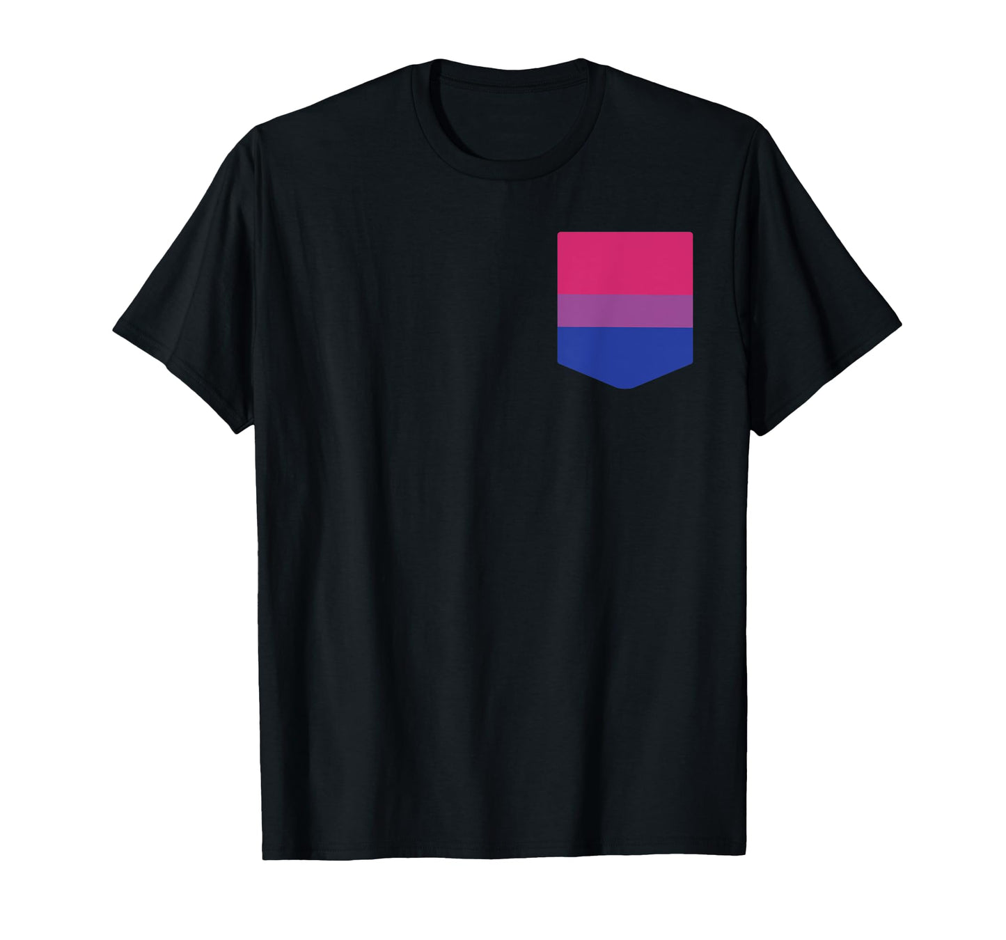 180g cotton round neck single side printed t-shirt with bisexual flag on pocket vintage LGBT colors gay pride t-shirt, casual t-shirt for men and women, perfect t-shirt for holiday gift, Christmas gift, 2025 gift, New Year gift