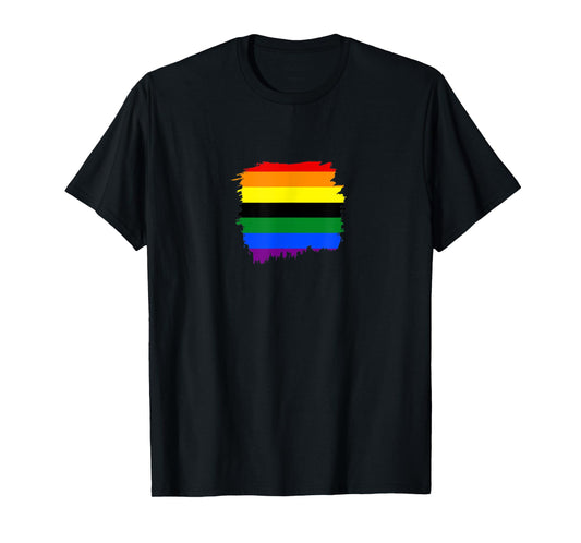 180g pure cotton round neck single side printed t-shirt, black gay pride flag t-shirt, casual t-shirt for men and women, perfect t-shirt for holiday gift, Christmas gift, 2025 gift, New Year gift