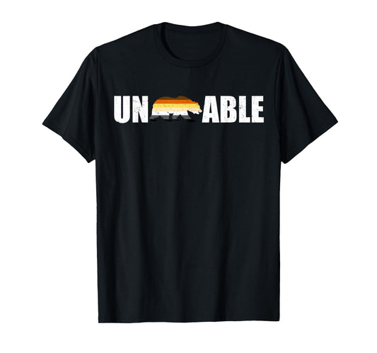 180g pure cotton round neck single side printed t-shirt, unbearable - gay bear pride t-shirt, casual t-shirt for men and women, perfect t-shirt for holiday gift, Christmas gift, 2025 gift, New Year gift