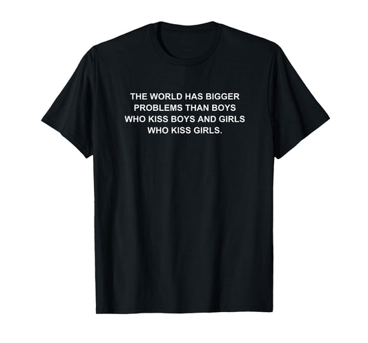 180g pure cotton round neck single side printed T-shirt, the world has bigger problems T-shirt gay pride lesbian T-shirt, casual T-shirts for men and women, perfect T-shirt for holiday gifts, Christmas gifts, 2025 gifts, New Year gifts