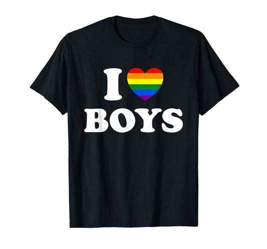 180g pure cotton round neck single-sided printed T-shirt, gay rainbow I love boys gay travel T-shirt, casual T-shirt suitable for men and women, perfect T-shirt for holiday gifts, Christmas gifts, 2025 gifts, New Year gifts