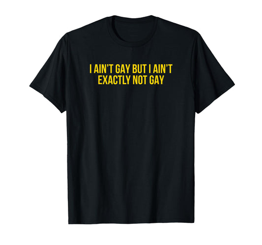 180g pure cotton round neck single-sided printed T-shirt, I am not gay, but I am not completely not gay - funny prank gift T-shirt, casual T-shirt for men and women, perfect T-shirt for holiday gifts, Christmas gifts, 2025 gifts, New Year gifts
