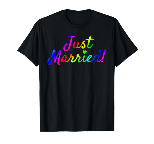 180g pure cotton round neck single side printed T-shirt, newlyweds just married gay lesbian LGBT wedding honeymoon T-shirt, casual T-shirts for men and women, perfect T-shirt for holiday gifts, Christmas gifts, 2025 gifts, New Year gifts