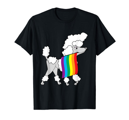 180g pure cotton round neck single side printed t-shirt, gay pride poodle t-shirt, casual t-shirt for men and women, perfect t-shirt for holiday gifts, Christmas gifts, 2025 gifts, New Year gifts