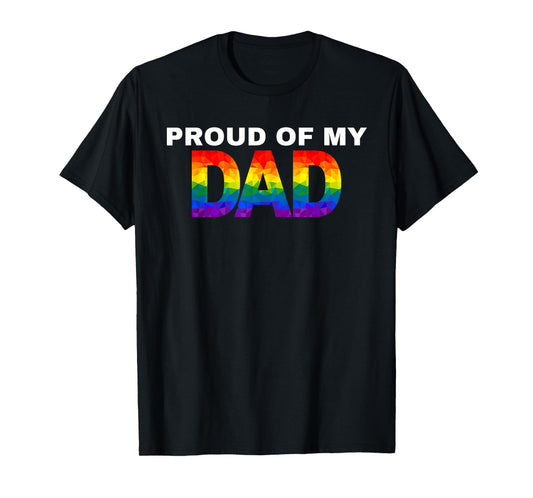 180g pure cotton round neck single side printed T-shirt, I am proud of my father rainbow gay pride month son daughter T-shirt, casual T-shirt for men and women, perfect T-shirt for holiday gifts, Christmas gifts, 2025 gifts, New Year gifts
