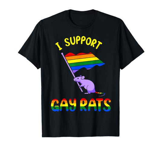 180g pure cotton round neck single side printed T-shirt, Proud LGBTQ - I Support Gay Mouse T-shirt, Casual T-shirt for men and women, Perfect T-shirt for holiday gift, Christmas gift, 2025 gift, New Year gift