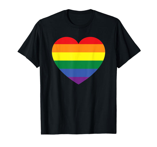 180g cotton round neck single side printed t-shirt, rainbow flag colorful heart - LGBTQ+, lesbian, gay pride t-shirt, casual t-shirt for men and women, perfect t-shirt for holiday gift, Christmas gift, 2025 gift, New Year gift