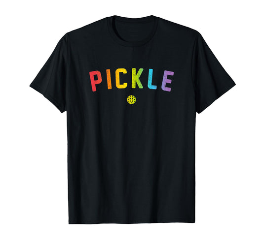180g pure cotton round neck single side printed T-shirt, Pickleball enthusiasts Pickle Ball players gay pride rainbow T-shirt, casual T-shirts for men and women, perfect T-shirt for holiday gifts, Christmas gifts, 2025 gifts, New Year gifts