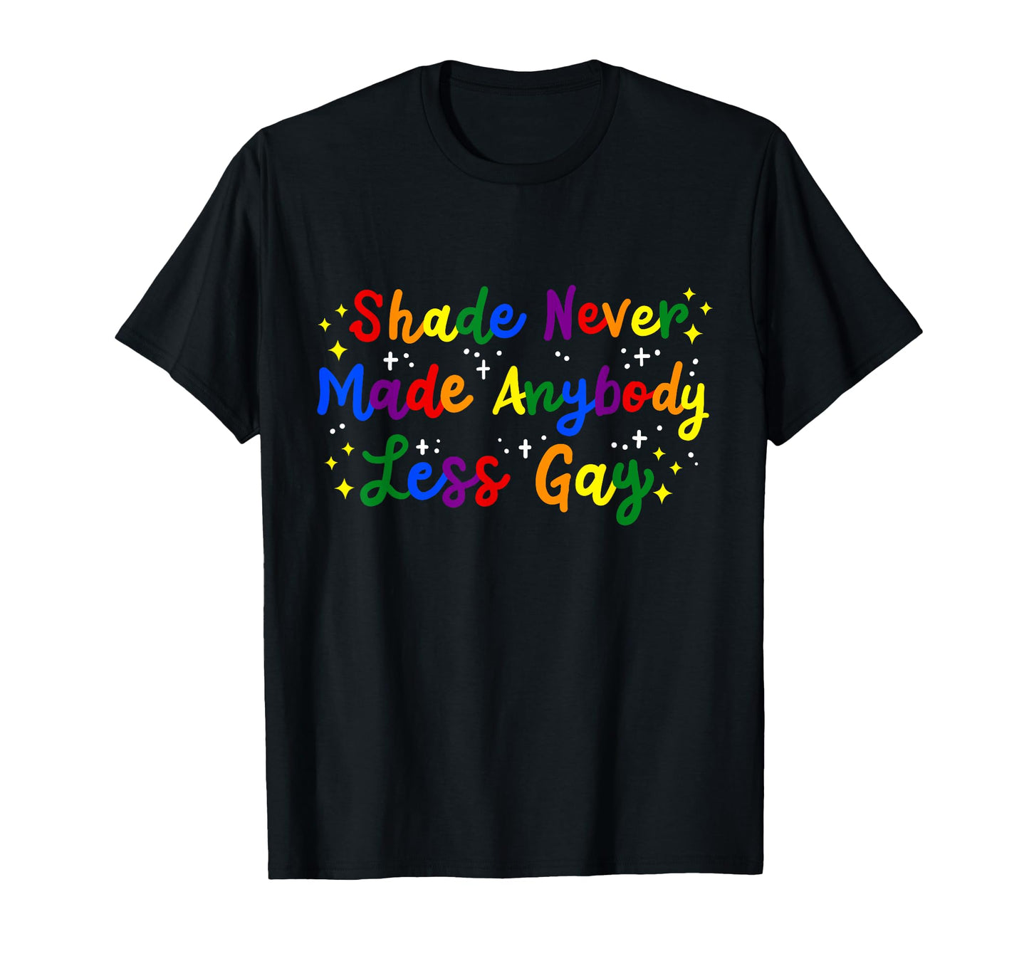 180g cotton round neck single side printed t-shirt, shades never make anyone less gay cute LGBT month gay pride t-shirt, casual t-shirts for men and women, perfect t-shirt for holiday gifts, Christmas gifts, 2025 gifts, New Year gifts