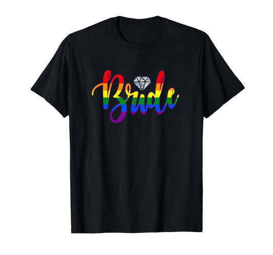 180g pure cotton round neck single side printed T-shirt, lesbian bride T-shirt gay pride rainbow LGBTQ wedding, casual T-shirt for men and women, perfect T-shirt for holiday gift, Christmas gift, 2025 gift, New Year gift