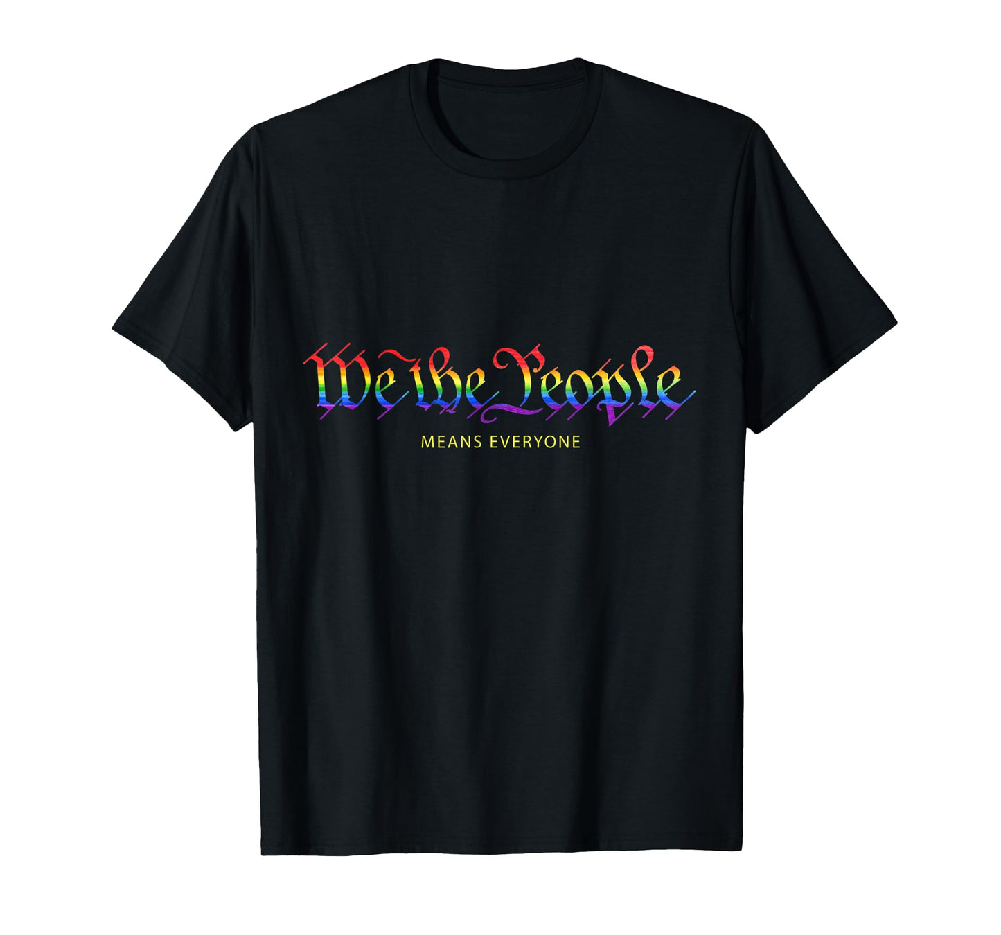 180g cotton round neck single side printed t-shirt, we the people means everyone rainbow gay pride gay rights t-shirt, casual t-shirt for men and women, perfect t-shirt for holiday gift, Christmas gift, 2025 gift, New Year gift