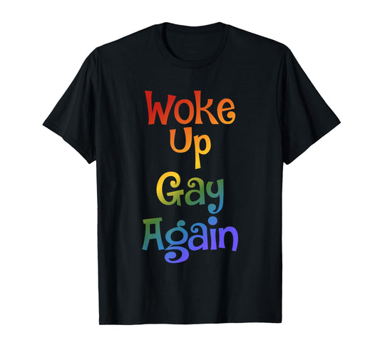 180g cotton round neck single side printed t-shirt, gay pride rainbow equality queer funny wake up be gay again t-shirt, casual t-shirt for men and women, perfect t-shirt for holiday gift, Christmas gift, 2025 gift, New Year gift