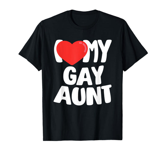 180g pure cotton round neck single side printed T-shirt, I love my gay aunt T-shirt, casual T-shirt for men and women, perfect T-shirt for holiday gifts, Christmas gifts, 2025 gifts, New Year gifts