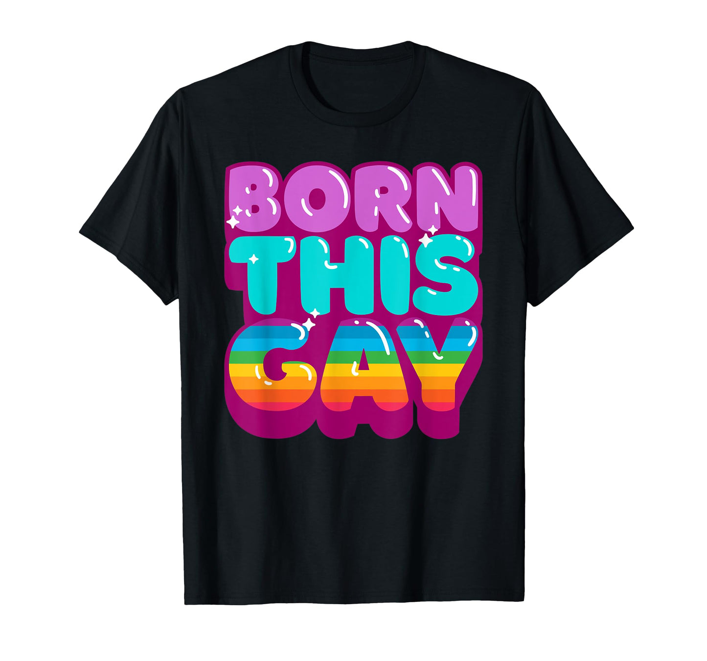 180g pure cotton round neck single-sided printed T-shirt, born gay T-shirt, casual T-shirt for men and women, perfect T-shirt for holiday gifts, Christmas gifts, 2025 gifts, New Year gifts