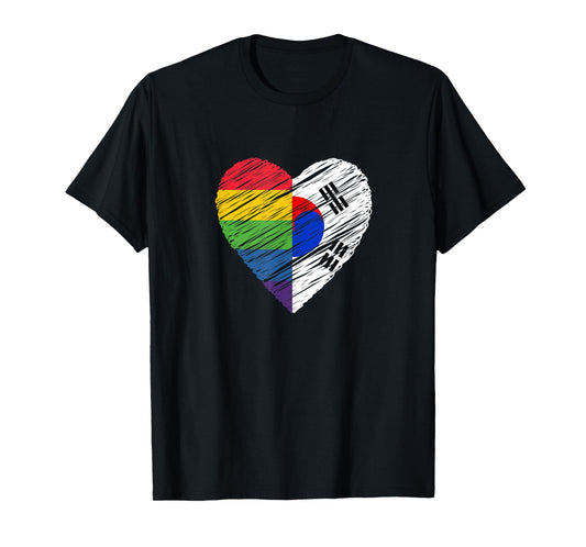 180g pure cotton round neck single-sided printed T-shirt, LGBTQ Korean gay pride festival love gay T-shirt, casual T-shirts for men and women, perfect T-shirts for holiday gifts, Christmas gifts, 2025 gifts, New Year gifts
