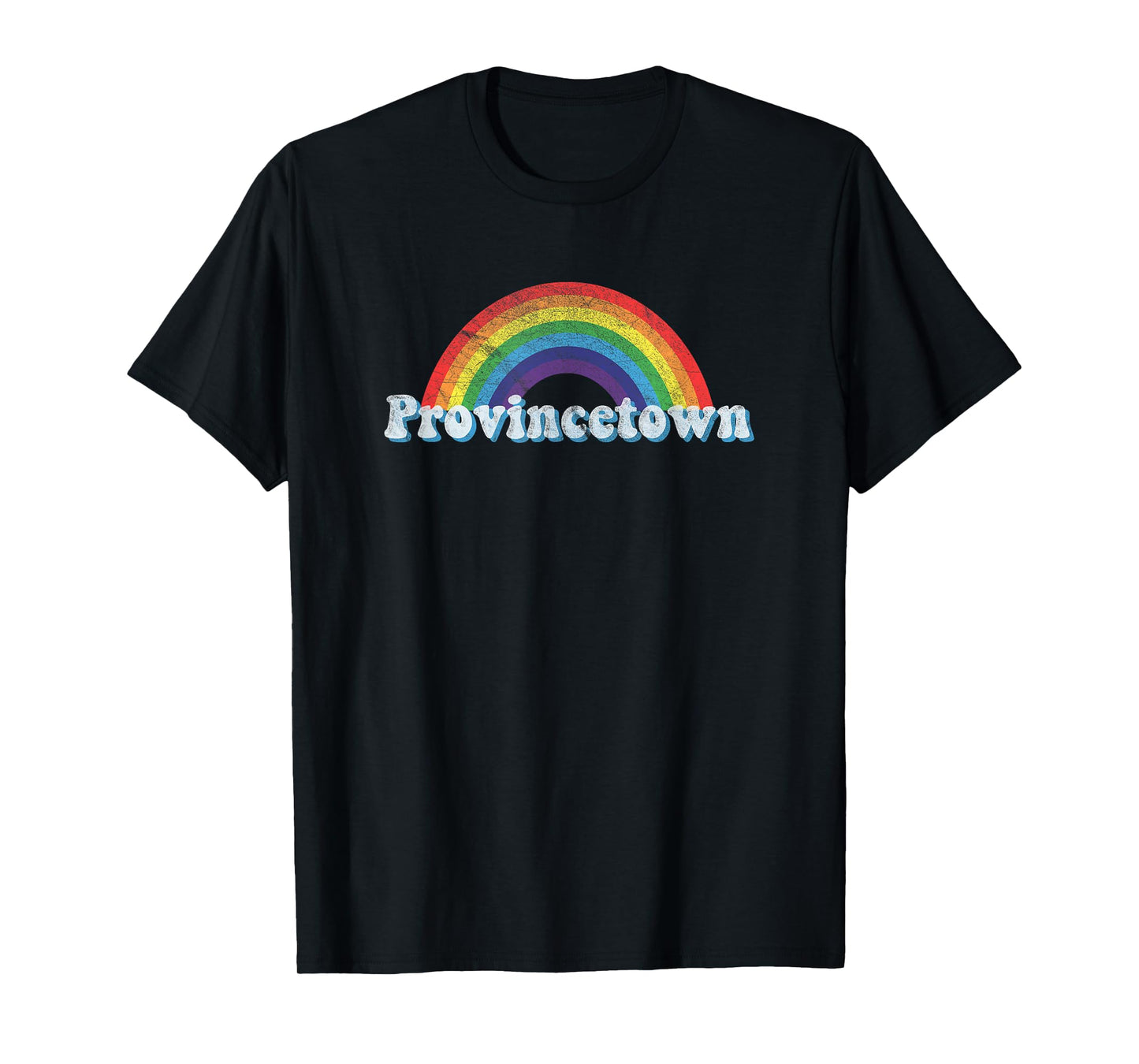 180g pure cotton round neck single-sided printed T-shirt, Provincetown P-Town LGBTQ gay pride rainbow T-shirt, casual T-shirts for men and women, perfect T-shirt for holiday gifts, Christmas gifts, 2025 gifts, New Year gifts