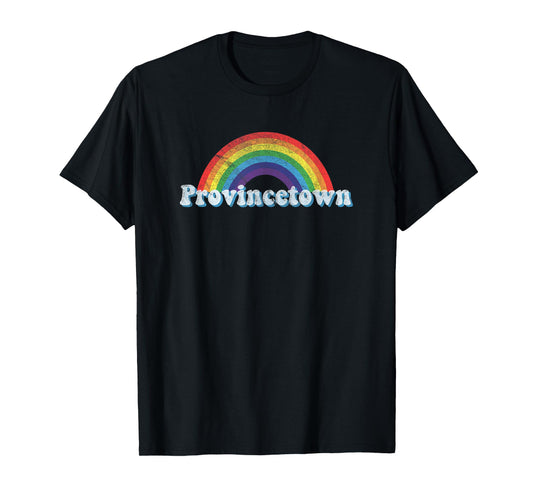 180g pure cotton round neck single-sided printed T-shirt, Provincetown P-Town LGBTQ gay pride rainbow T-shirt, casual T-shirts for men and women, perfect T-shirt for holiday gifts, Christmas gifts, 2025 gifts, New Year gifts