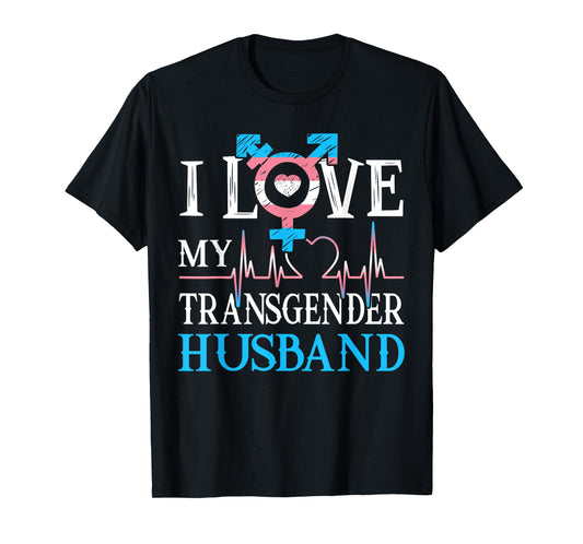180g pure cotton round neck single side printed t-shirt, I love my transgender husband LGBT gay pride t-shirt, casual t-shirt for men and women, perfect t-shirt for holiday gift, Christmas gift, 2025 gift, New Year gift