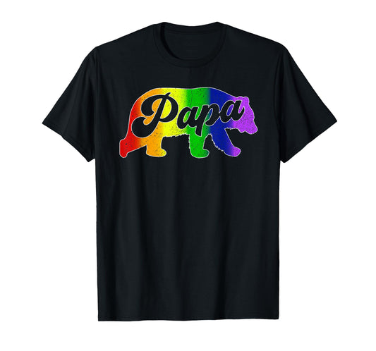180g pure cotton round neck single side printed T-shirt, men's gay dad LGBT pride rainbow dad bear father's day gift T-shirt, casual T-shirt for men and women, perfect T-shirt for holiday gift, Christmas gift, 2025 gift, New Year gift