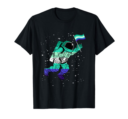 180g pure cotton round neck single side printed t-shirt, Astronaut Space MLM Flag MLM Pride Gay Men Flag LGBT MLM T-shirt, Casual T-shirts for Men and Women, Perfect T-shirt for Holiday Gifts, Christmas Gifts, 2025 Gifts, New Year Gifts