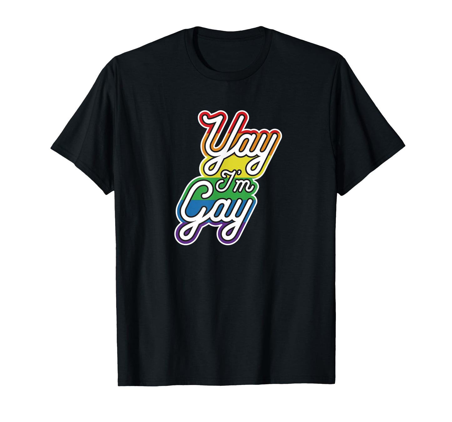 180g pure cotton round neck single-sided printed T-shirt, Pride Yay I am gay retro pride to be gay LGBTQ shirt T-shirt, casual T-shirt suitable for men and women, perfect T-shirt for holiday gifts, Christmas gifts, 2025 gifts, New Year gifts