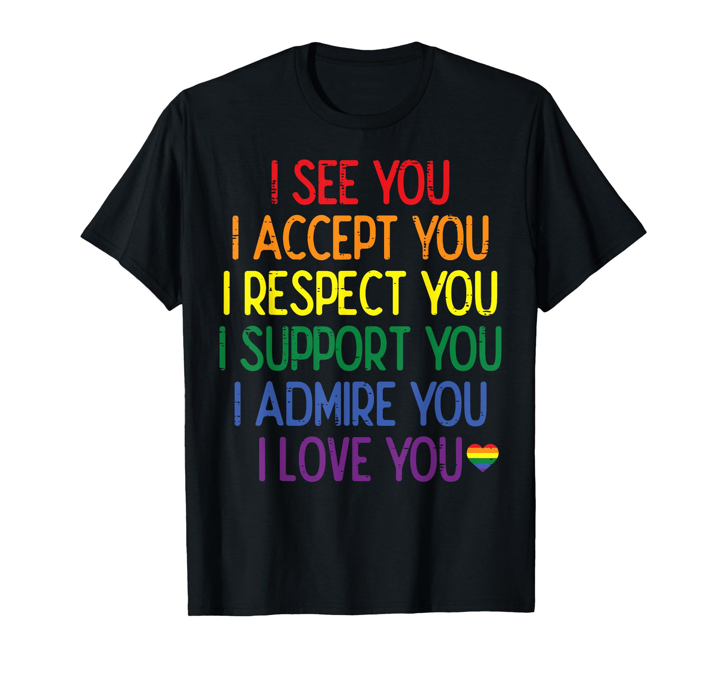 180g pure cotton round neck single side printed t-shirt, gay I see accept you rainbow pride flag ally LGBTQ women men t-shirt, casual t-shirts for men and women, perfect t-shirt for holiday gifts, Christmas gifts, 2025 gifts, New Year gifts
