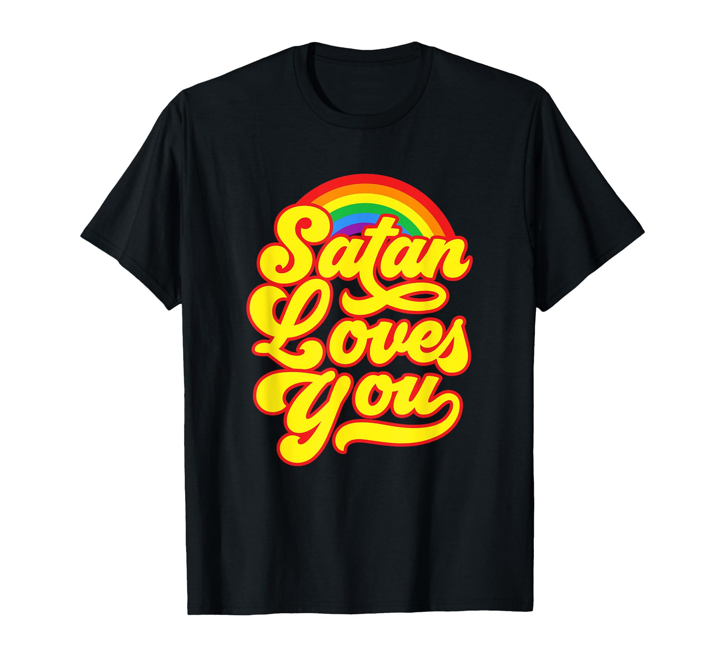 180g pure cotton round neck single-sided printed T-shirt, Satan loves you LGBT gay pride T-shirt, casual T-shirt for men and women, perfect T-shirt for holiday gifts, Christmas gifts, 2025 gifts, New Year gifts
