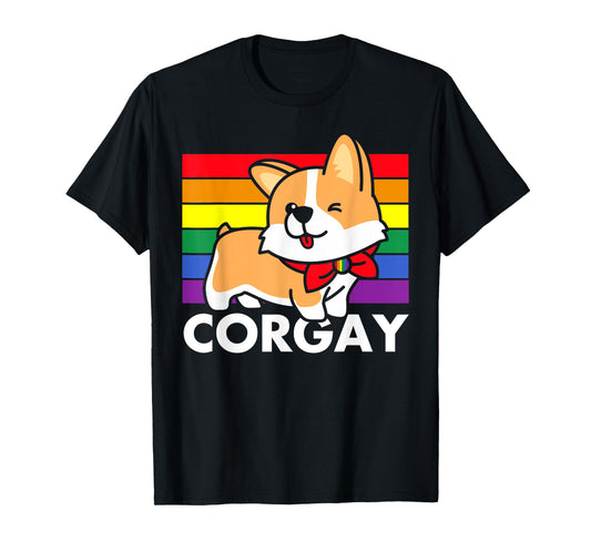 180g pure cotton round neck single side printed T-shirt, Corgay Pride LGBT T-shirt, casual T-shirt for men and women, perfect T-shirt for holiday gifts, Christmas gifts, 2025 gifts, New Year gifts