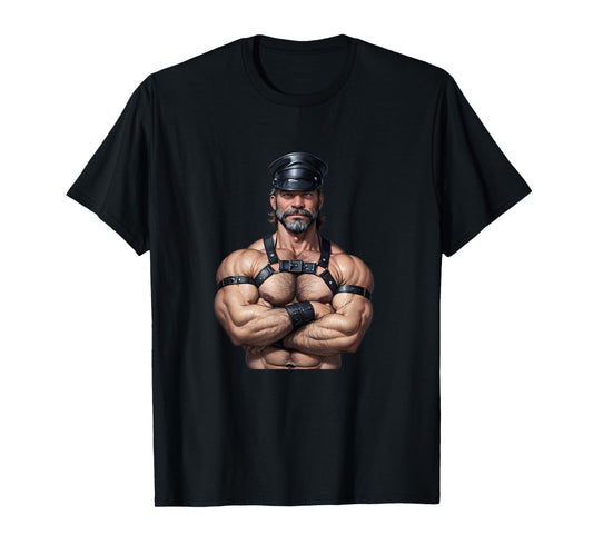 180g pure cotton round neck single side printed t-shirt, gay leather gay daddy man bear kink gay bib t-shirt, casual t-shirt for men and women, perfect t-shirt for holiday gift, Christmas gift, 2025 gift, New Year gift