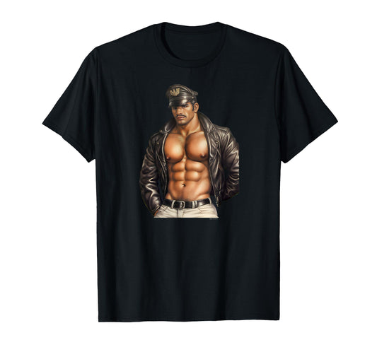 180g pure cotton round neck single side printed t-shirt, Dom Gay leather biker gay pride dad bear beard t-shirt, casual t-shirt for men and women, perfect t-shirt for holiday gift, Christmas gift, 2025 gift, New Year gift