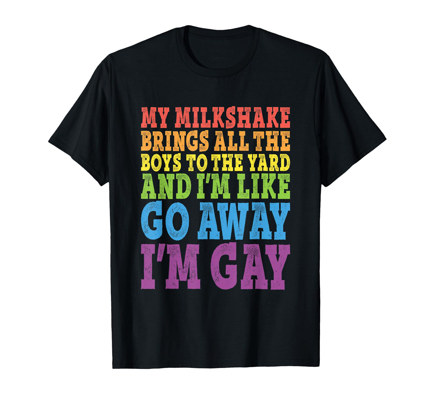 180g cotton round neck single side printed T-shirt, my milkshake brings all the boys to the yard LGBTQ gay pride T-shirt, casual T-shirts for men and women, perfect T-shirt for holiday gifts, Christmas gifts, 2025 gifts, New Year gifts