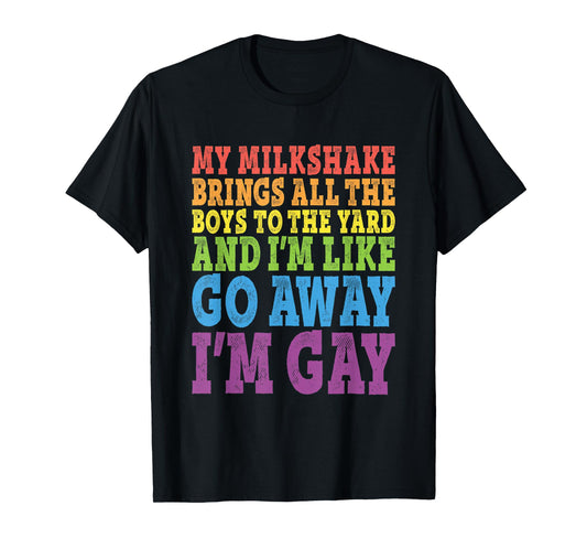 180g cotton round neck single side printed T-shirt, my milkshake brings all the boys to the yard LGBTQ gay pride T-shirt, casual T-shirts for men and women, perfect T-shirt for holiday gifts, Christmas gifts, 2025 gifts, New Year gifts