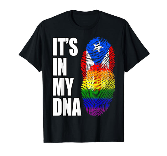 180g pure cotton round neck single side printed t-shirt, gay pride puerto rican vintage traditional dna flag t-shirt, casual t-shirt for men and women, perfect t-shirt for holiday gift, christmas gift, 2025 gift, new year gift