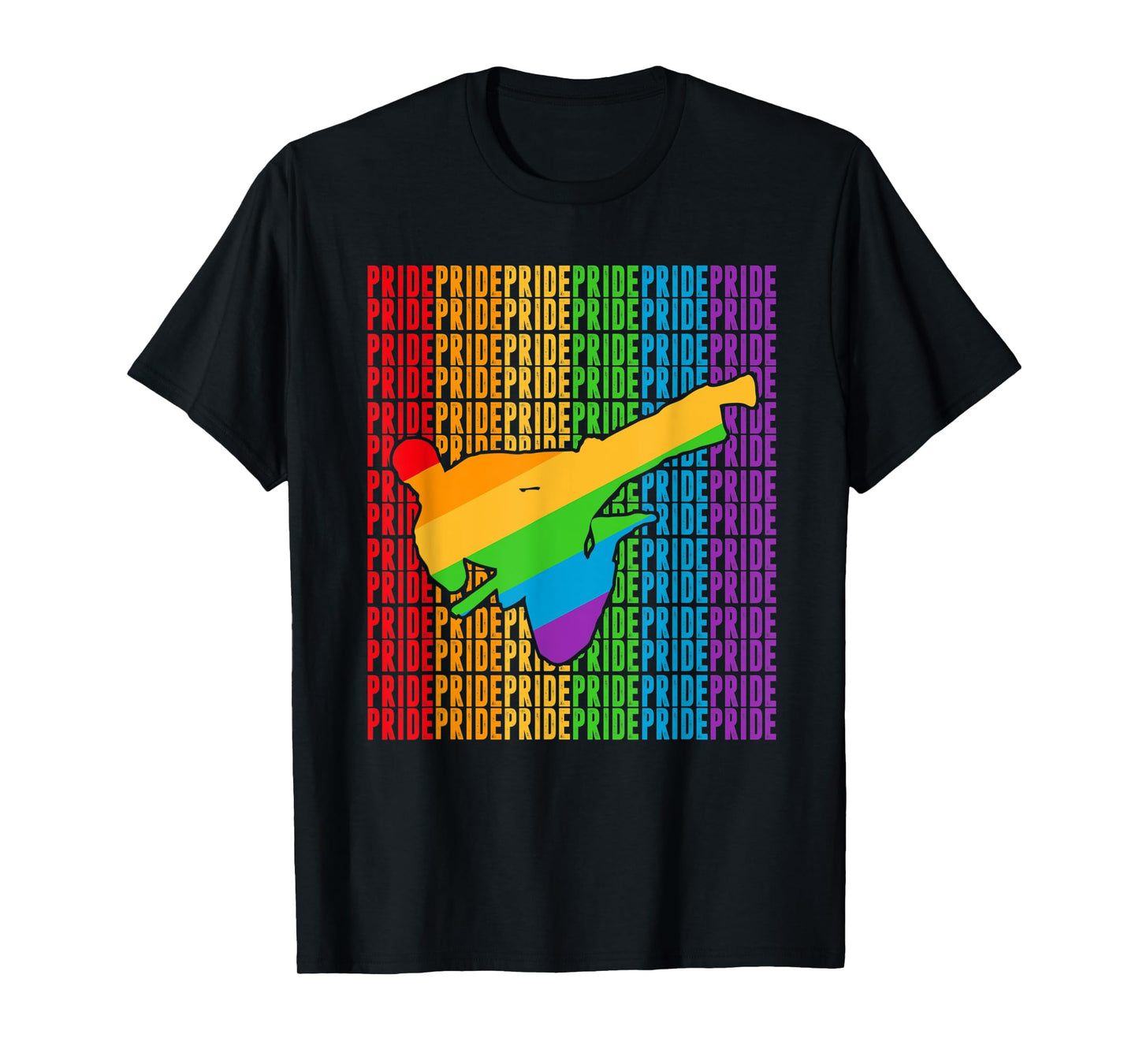 180g pure cotton round neck single side printed T-shirt, gay karate martial arts pride month LGBT rainbow flag T-shirt, casual T-shirts for men and women, perfect T-shirt for holiday gifts, Christmas gifts, 2025 gifts, New Year gifts