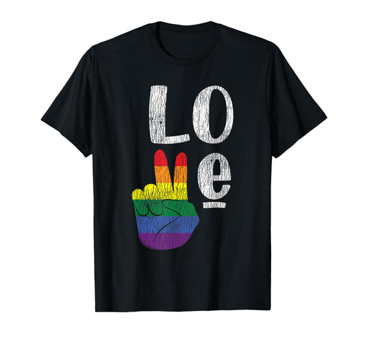 180g pure cotton round neck single side printed T-shirt, vintage love wins rainbow peace sign pride lesbian LGBTQ T-shirt, casual T-shirt for men and women, perfect T-shirt for holiday gift, Christmas gift, 2025 gift, New Year gift